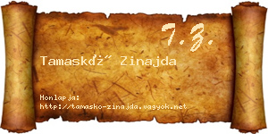Tamaskó Zinajda névjegykártya